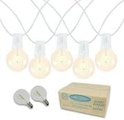 Novelty Lights 25 Feet G50 LED Patio String Light Set with 25 Bulbs, Warm White, Weather Resistant and Shatterproof Replaceable Plastic Globe Bulbs, White Wire