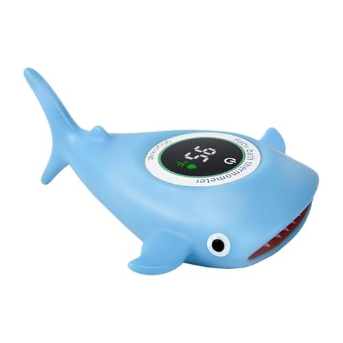 Mini LED Baby Bathtub Thermometer, Floating Whale Toy - Baby Bath Safety Alarm, Three-Color Temperature Display, Waterproof Temperature Detector, Floating Toy, Household Cleaning kit