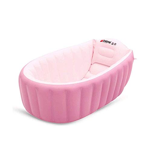 Inflatable Baby Bathtub, Kid Infant Toddler Infant Newborn Inflatable Foldable Shower Pool (Pink)