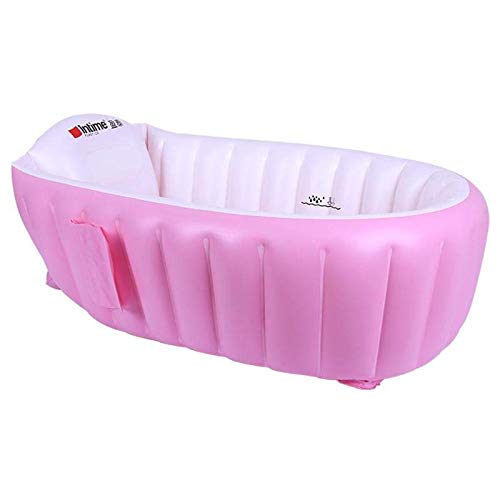 Inflatable Baby Bathtub, Kid Infant Toddler Infant Newborn Inflatable Foldable Shower Pool (Pink)