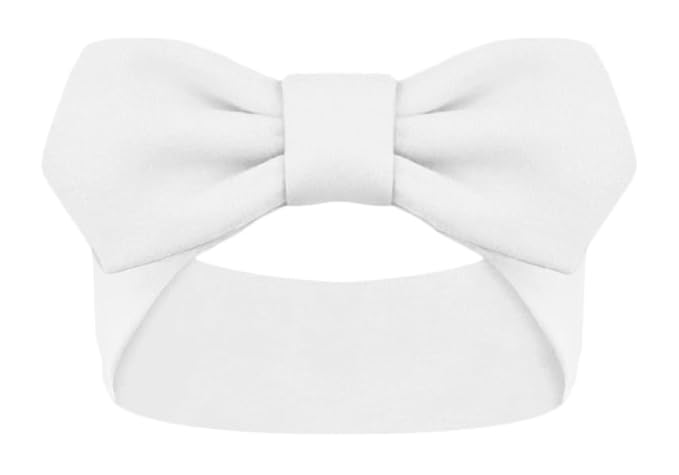 Creative Knitwear Creighton Bluejays Infant Girls White Solid Hair Knot Headband Embroidered Logo - Size Newborn - 4T