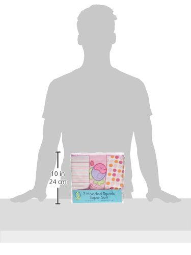 Spasilk 3 Pack Soft Terry Hooded Towel Set, Pink