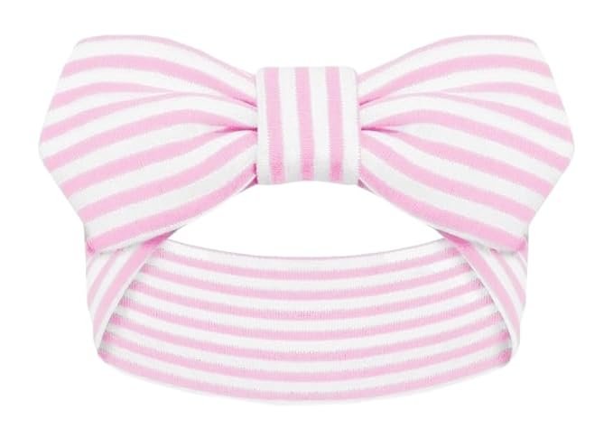 Creative Knitwear Marshall Thundering Herd Infant Girls Pink/White Striped Hair Knot Headband Embroidered Logo - Size Newborn - 4T