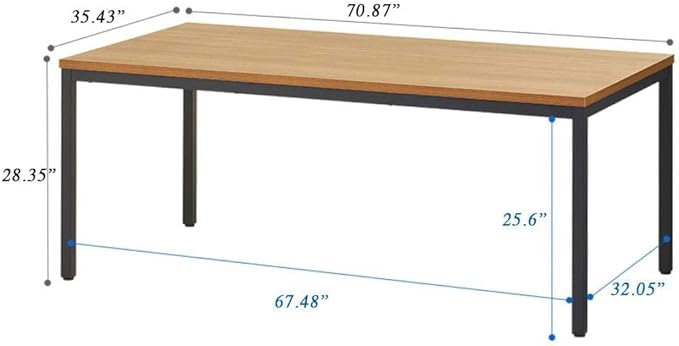 BIBOC Large Computer Desk Modern Simple Style Table 36X72 inches Office Desk Sturdy Writing Workstation Office Desk Writing for Home Office Desk Workstation Wide Metal Sturdy Frame