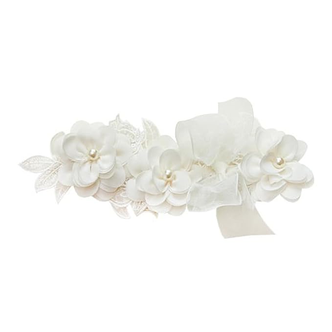 White Lace Flower Headband for Baby Girls Toddler Christening Baptism Hairband Soft Lace Floral Birthday Party Hair Accessories for Newborn Infants Kids (Style 11, One size)