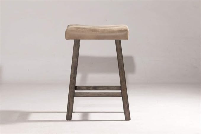 Hillsdale Furniture Saddle Backless, Rustic Gray Bar Stool
