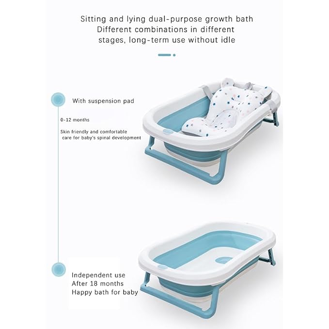 Baby Bath Cushion Pad Newborn Bathtub Mat Bath Supporter Net Bathtub Pillow Non-Slip Floating Bathing Tub Seat (Green Bear, One Size)
