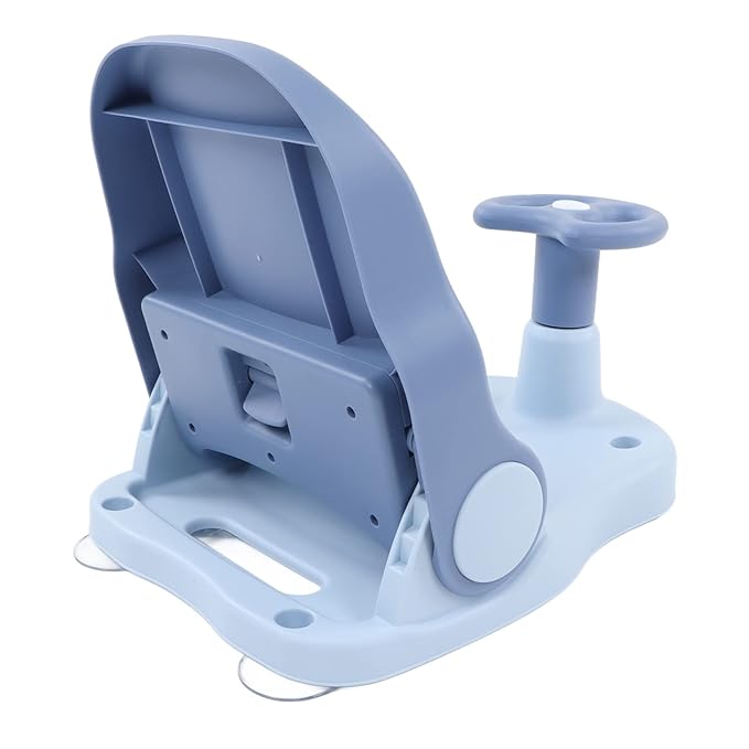 Baby Bath Seat - Infant Bathtub Seat for Sitting Up in The Tub, Baby Shower Chair with Backrest Support, Suction Cups for 6-18 Months (Blue)