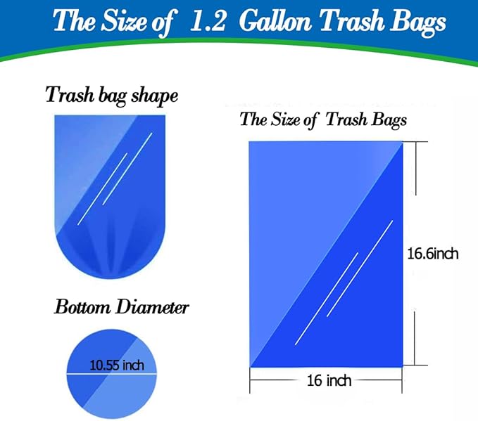 1.2 Gallon120 pcs Small Black Trash Bags, Strong 1 Gallon 1.2 Gallon 1.3 Gallon