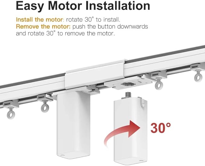 Dual Motor WiFi Smart Curtain Track System, Ripple Fold Electric Drapery Rods, Independent Left Right Control Day Night Curtains, Compatible with Alexa & Google Home (3 meters (118.1 inches))