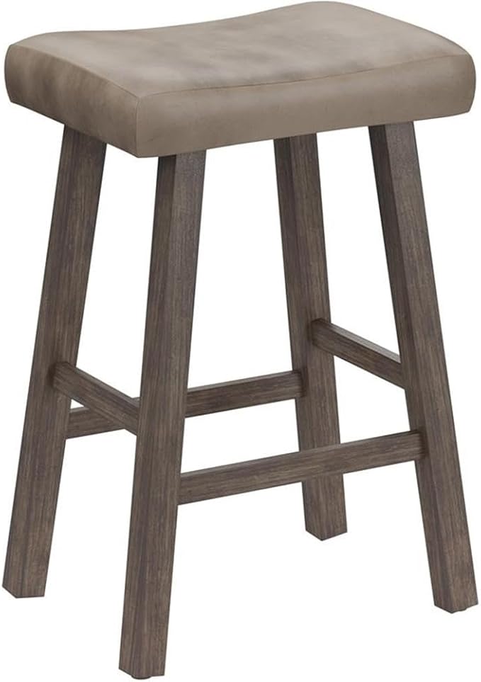 Hillsdale Furniture Saddle Counter Stool, Rustic Gray
