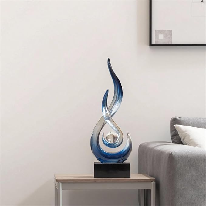 AWNR Abstract Art Deco Decor Statues for Home,Shelves,Table,Living Room, Dining Room,Modern Sculpture Decoraciones of Homes for Sale (Gradient Blue)
