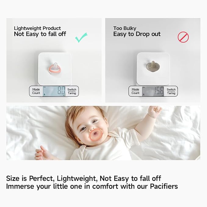 Garkoko 4-Pack Baby Pacifiers 0-6 Months, Breast-Like & Thumb Shape Soft Silicone Newborn Pacifier, Breathable & Easy to Clean, Mimics Breast Feel to Prevent Nipple Confusion, BPA-Free