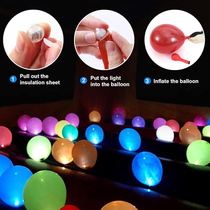 ZGWJ 100PCs Warm White Balloon Lights Mini, Battery Powered, Long Standby Time Waterproof Tiny Led Round Light for Paper Lantern Balloon Party Easter Eggs Wedding Christmas Halloween Decorations