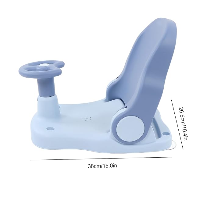 Baby Bath Seat - Infant Bathtub Seat for Sitting Up in The Tub, Baby Shower Chair with Backrest Support, Suction Cups for 6-18 Months (Blue)