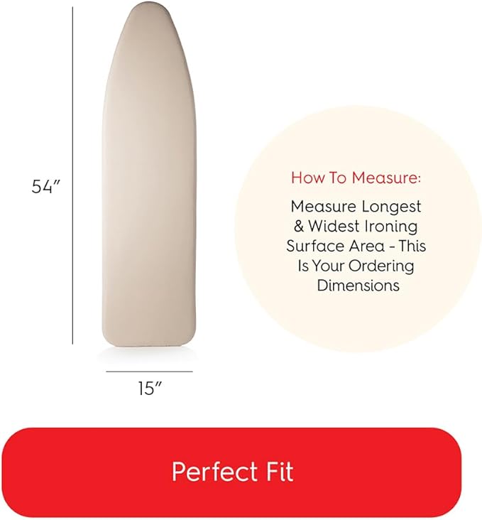 TIVIT Ironing Board Cover 15 x 54 Standard Chemical Free Eco-Friendly Padded