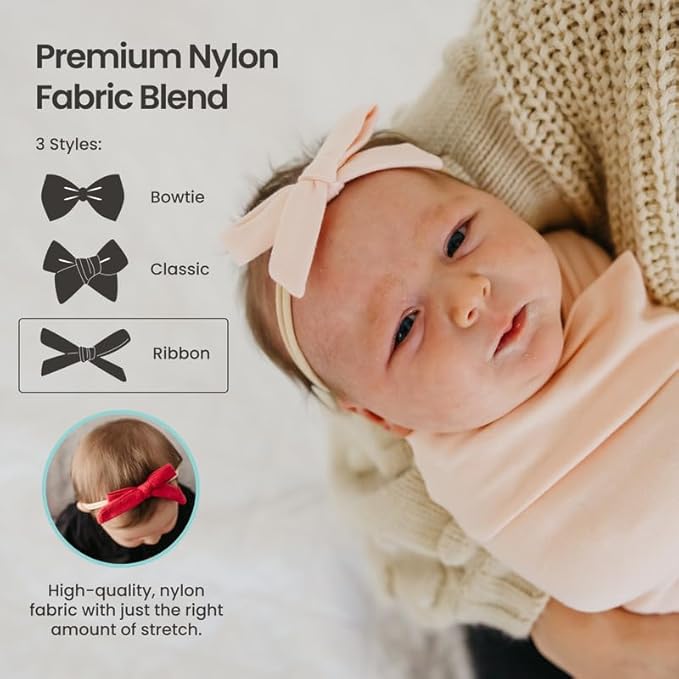 Copper Pearl Ribbon Baby Bow June