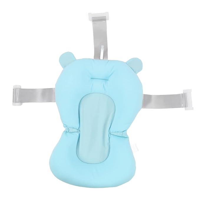 Baby Bath Seat Cushion Floating Safe Foldable Adjustable Infant Bath Supporter for Newborn Blue Bear, Supports Baby Body, Safety to Use, Easy to Clean, Odorless Material, Optimal (Blue Bear)