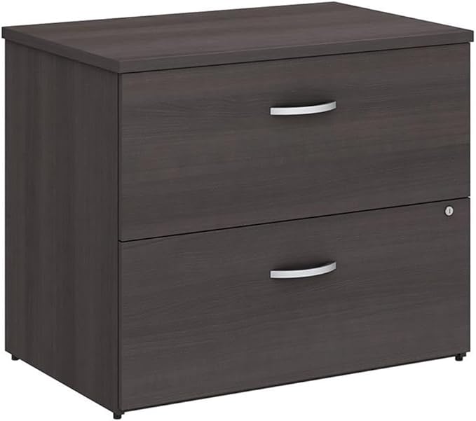 Bush Business Furniture Studio C 2 Drawer Lateral File Cabinet in Storm Gray - Assembled, Locking Document Storage for Home or Professional Office