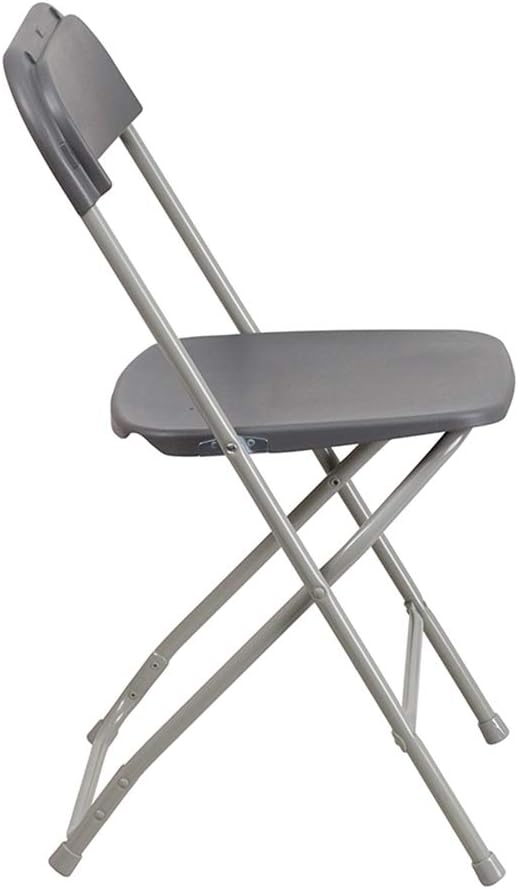 Flash Furniture Hercules Series Plastic Folding Chairs for Parties and Weddings, Stackable Commercial Event Seats, Set of 10, Gray