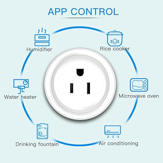 Smart Plug, Wi-Fi Outlet Socket Compatible with Alexa and Google Home, Automate APP, Timer Function, Voltage Measurement Function, (4 pcs)
