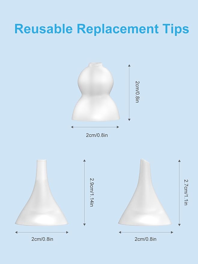 Nasal Aspirator Replacement Tips 6 Pcs, Food-Grade Silicone, Ultra-Soft Baby Nose Sucker Replacement Parts Compatible with GROWNSY, Watolt, LittleTora, HEYVALUE, Cocobela, X-Bosak