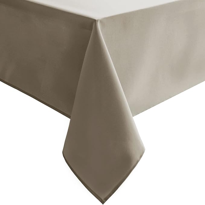 Hiasan Small Tablecloth for Square Tables - Waterproof and Spillproof Washable Fabric Table Cloth for Dining Room Kitchen Party (Taupe, 40 x 40 Inch)
