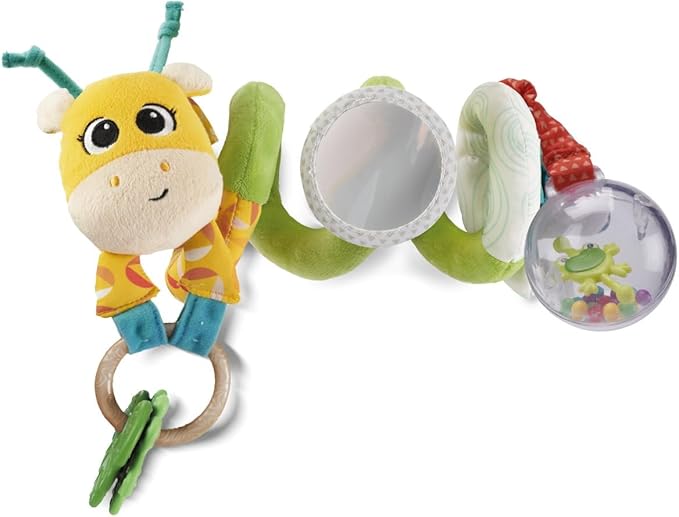 Chicco Mister Spiral Giraffe Baby Stroller Toy, Activity Spiral with Rattle, Ring, Mirror, Baby Toys Pendant, Babies 6 Months, Giraffe Multicolor