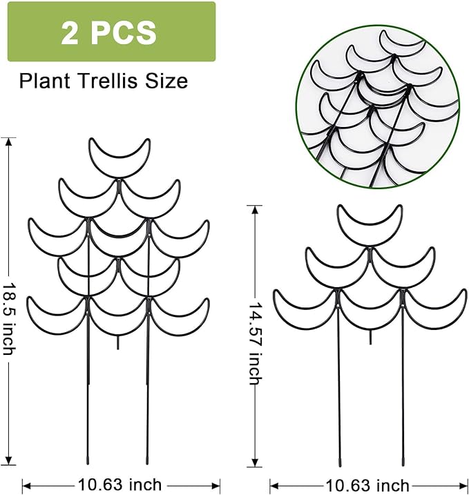 4 Pack Metal Plant Trellis for Climbing Plants Outdoor/Indoor - Sturdy Garden Trellis for Potted Plants, Rustproof Plant Suppor Stakes for Vine Ivy Pothos Monstera Hoya Flowers