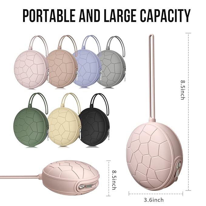 Smlpuame 3 Pack Pacifier Holder Case,Silicone Portable Pacifier Cover Pouch Bag for Diaper Bags Baby Carriage,Pacifier Storage Container Box,Easy to Clean(Power Rose+Pink+Grey)