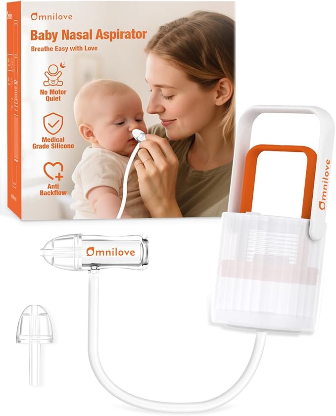 Baby Nasal Aspirator Manual Nose Sucker for Newborn & Infant, Manual Pump Silicone Snot Cleaner, Baby Registry Must Haves Newborn Essentials