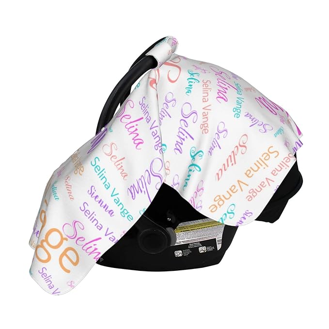 Personalized Baby Name Car Seat Covers for Girls,Nursing Custom Carseat Canopy for Babies Boy Winter Breastfeeding Cover Car Seat Canopies for Newborn Infant Toddler