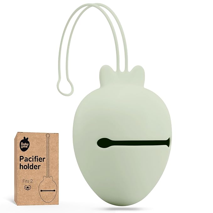 Baby Uma Silicone Pacifier Holder Case - BPA-Free, Dishwasher-Safe & Universal Pacifier Case for Diaper Bag, Fits 2 Pacis