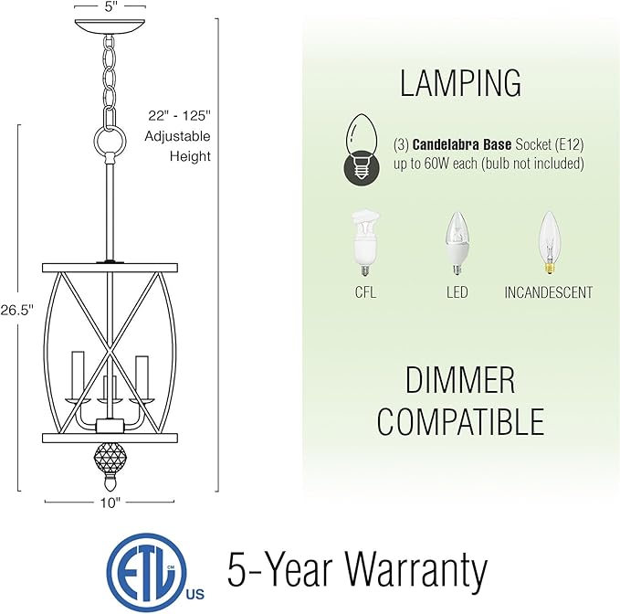 Kira Home Eleanor 27" Modern 3-Light Geometric Gold Lantern Chandelier, Cylinder Trellis Cage Gold Pendant Light with Crystal Finial, Warm Brass Finish