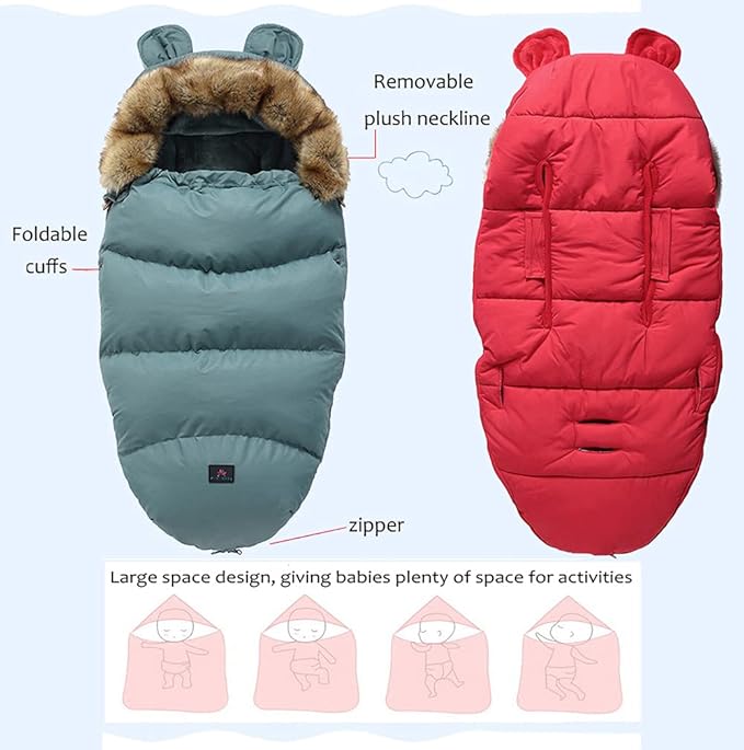 Pram Footmuff,Stroller Padded Footmuff Cover Cosy Toes,Baby Winter Foot Cover,Warmth,Windproof, Waterproof, Cold Resistant, Washable (Flame red)