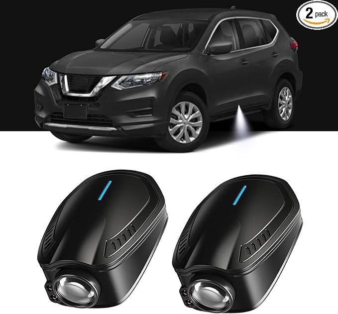 2PCS Car Door Lights Logo Projector Rechargeable Universal,Rechargeable Wireless Car Door Projector Lamp,HD Vehicle Welcome Lights,Shadow Ghost Lamp (Logo-Nii-ss-an)