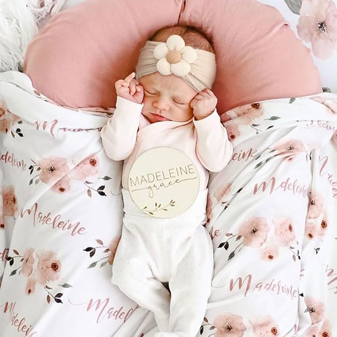 DRESHOW BQUBO Baby Flower Headbands Baby Girls Nylon Headbands Soft Stretchy Hairbands Handmade Hair Accessories for Newborn Infant Toddlers Kids Baby Essentials 3 Pcs
