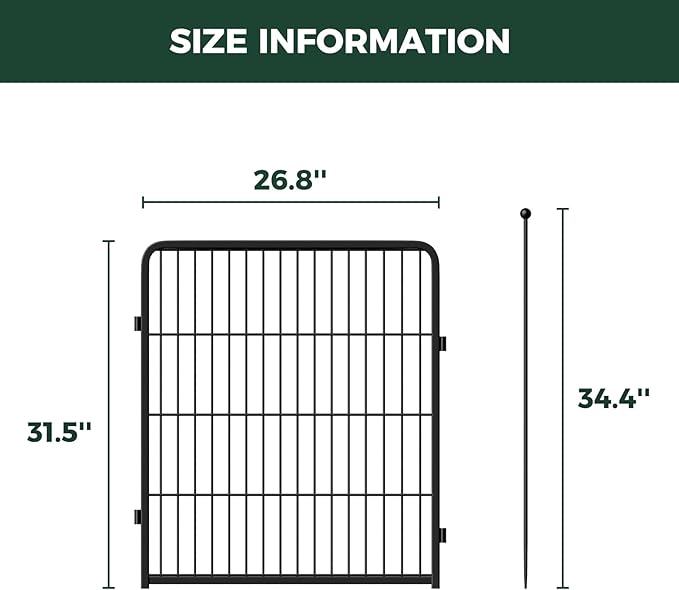 FXW Rollick Unleashed Dog Playpen for Indoor, Yard, RV Camping, 32 inch 2 Panels for Small and Medium Dogs, Black│Patented