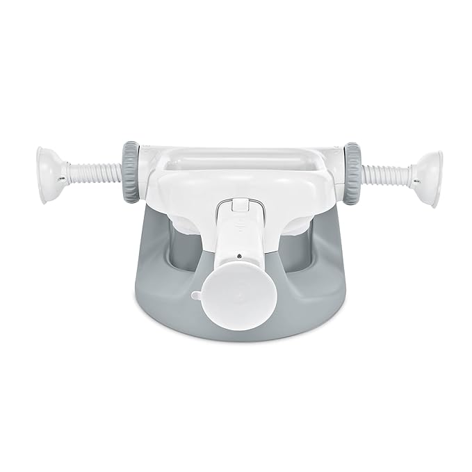 Ingenuity My Bath Seat for Sit-Up Baby Bathing, Sure & Secure Suction Cups, ASTM Safety Tested & Approved, Backrest for Assisted Sitting, Easy Setup & Storage, Gray