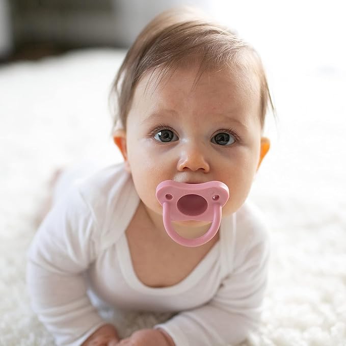 Dr. Brown's HappyPaci 100% Silicone Pacifier 0-6m, BPA Free, White, Pink, Light Pink, 3 Pack and Pacifier and Bottle Wipes, 40 Count