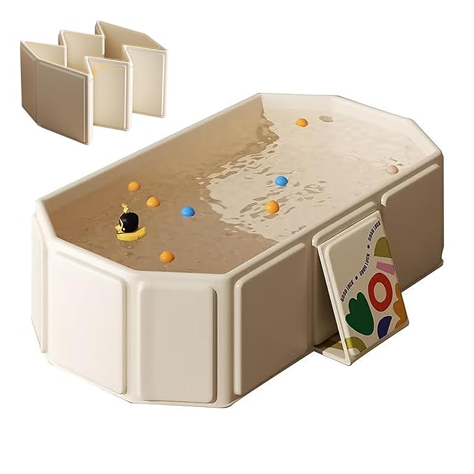 Collapsible Baby Bathtub, Portable & Foldable Bathtub for Newborns to Toddlers, Easy to Store, Lightweight for Home & Travel, SpaceSaver Baby Tubs for Kids