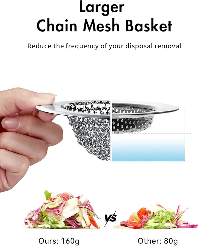 Sink Drain Strainer, Reversible Easy Clean Mesh Sink Strainer