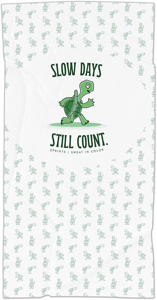 Sprints Athletic Running Towel, Full-Sized, Car Seat Cover - Moisture Wicking (Slow Days Still Count)