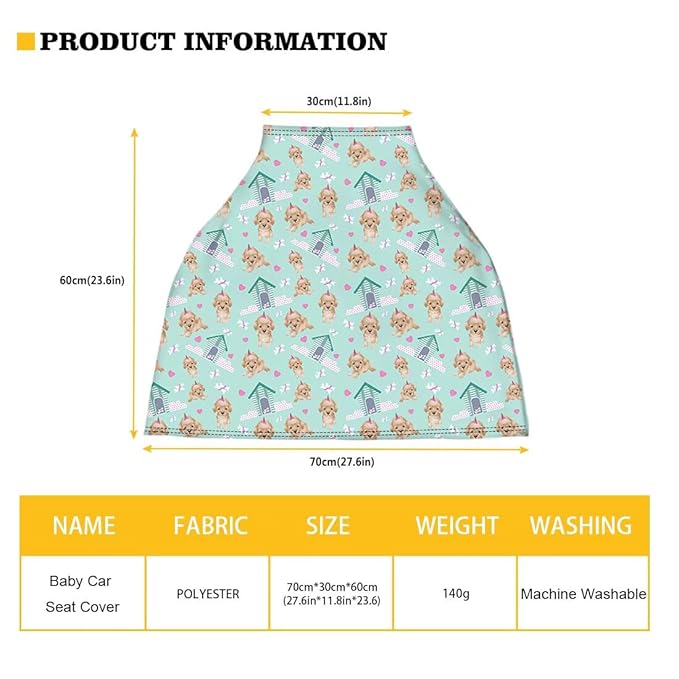 AFPANQZ Dachshund Dog Paw Baby Car Seat Cover Stretchy for Baby Girls Nursing Breastfeeding Covers Shopping Cart High Chair Stroller Covers Infinity Scarf Sunshade Car Seat Canopies