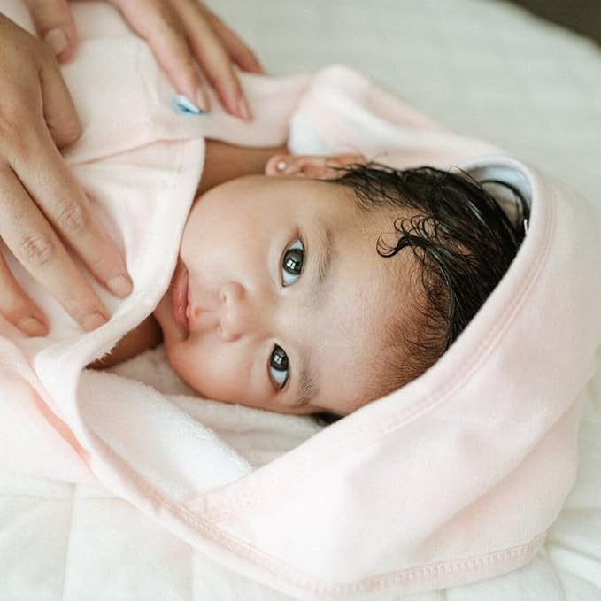 Little Unicorn Cotton Hooded Infant Towel - Light Pink