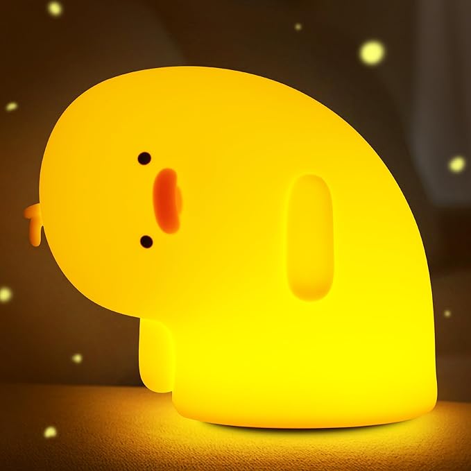 Attivolife Duck Night Light, Silica Gel Nursery Bedside Lamp with Dimmable Rechargeable Timer, Great Decor Piece for Bedrooms, Study, Creative Gift Idea Appeals to Mother Kids Friends Family