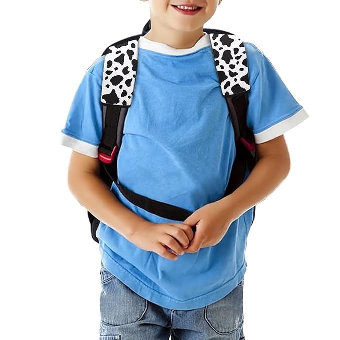 AFPANQZ Cow Print Car Seat Belt Covers Straps Pad Cushion Set for Boys Girls Auto Safety Seatbelt Pads Cushion Auto Accessories Decor Soft Backpack Laptop Bag Straps Shoulder Pad Soft Cushion