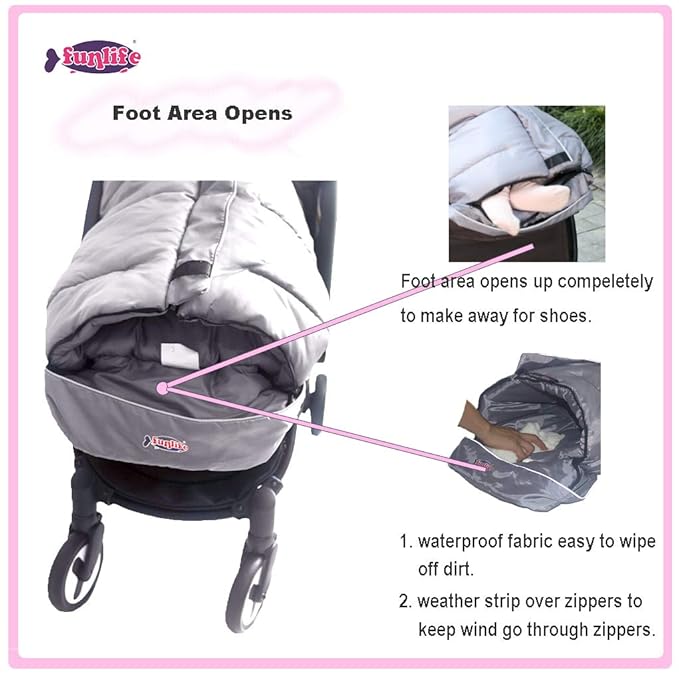 Anti-Kick Winter Stroller Blanket,Warm Cuddly Weather Resistant Baby Footmuff Adaptable for All Strollers, Toddler Stroller Winter Cover Bunting Bag