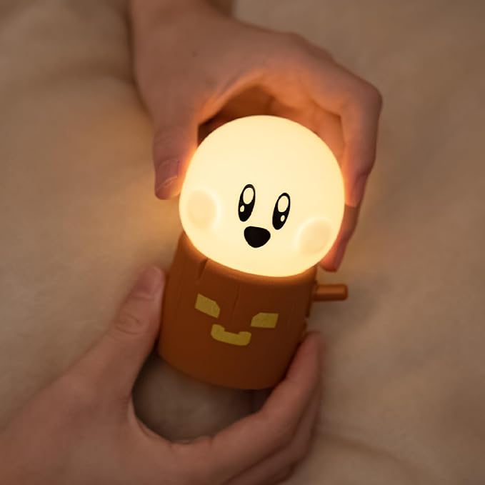 Deogos Ghost Campfire Night Light, Small Ambient Lamp, Cute Night Light, 2 Modes/Rechargeable/Cordless/Dimmable Brightness, Warm Lamps for Kids Sleep Buddy, Work/Study Buddy, Gift