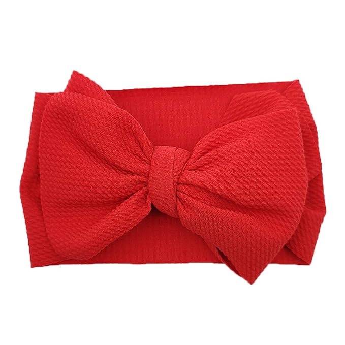 KIDOCHEESE Oversized Bows Baby Girl Headbands with Nylon Elastics, Large Hair Wraps and Accessories for Newborns, Infants, Toddlers